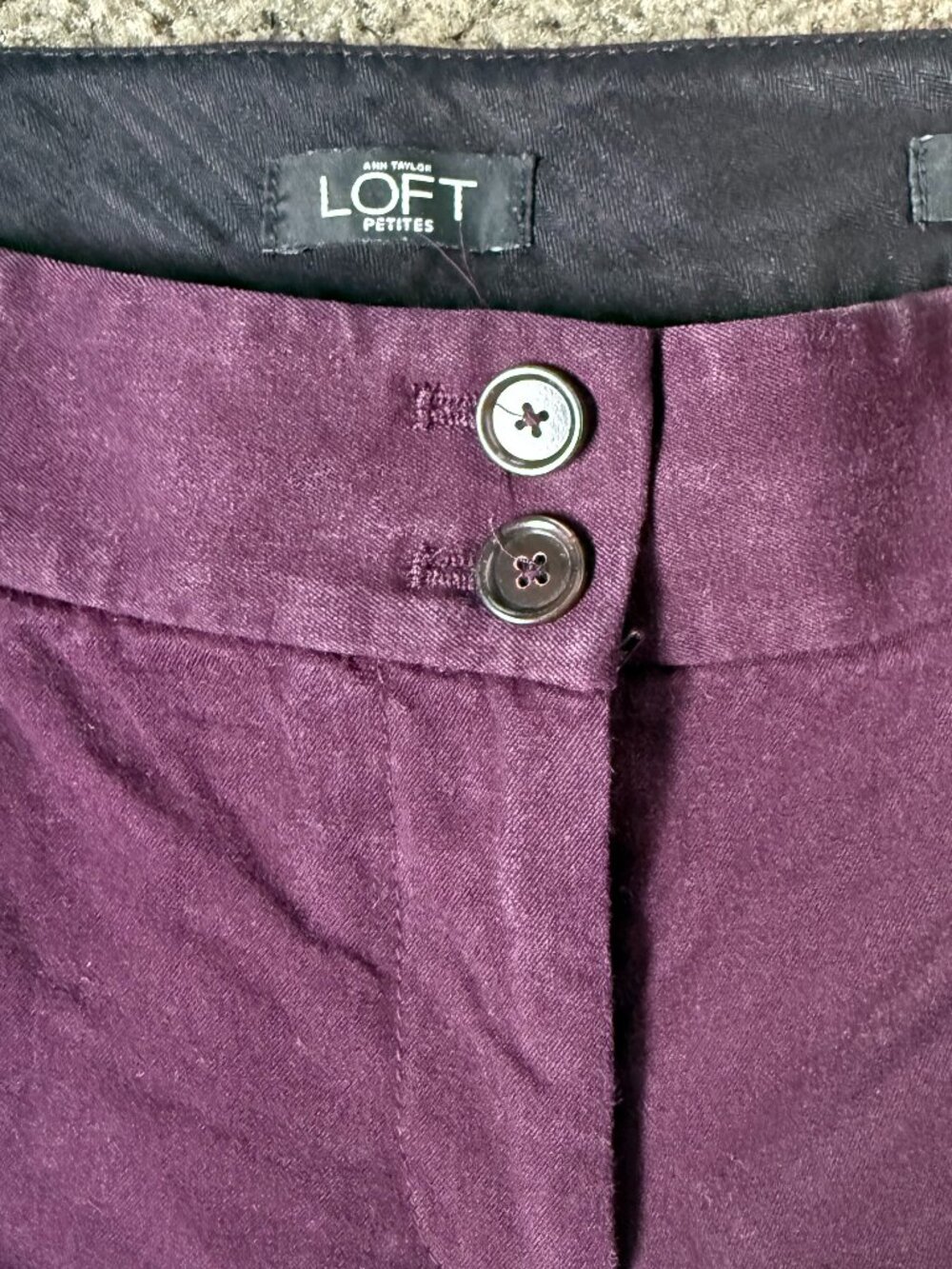 LOFT Petites Marisa Bootcut Dress Pants Deep Purple Plum Size 8P
